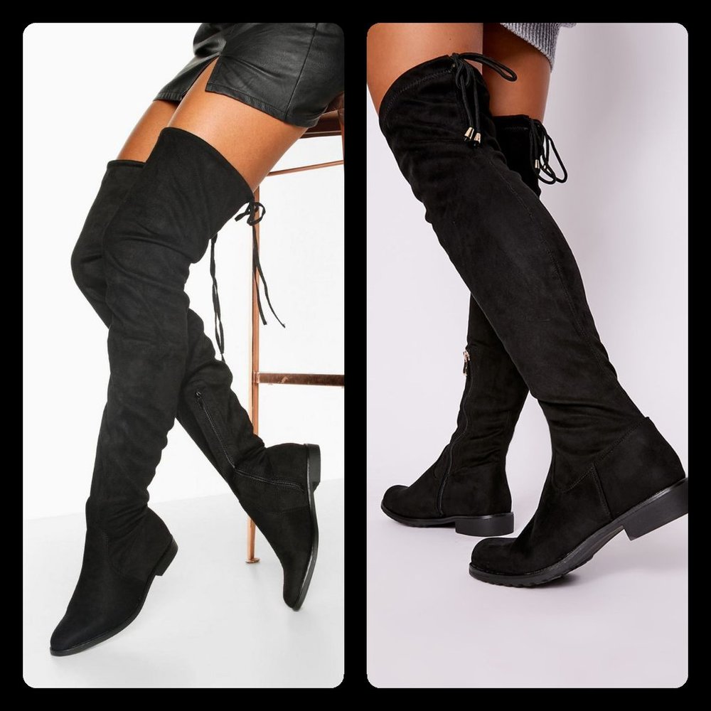 Black Thigh High Boots